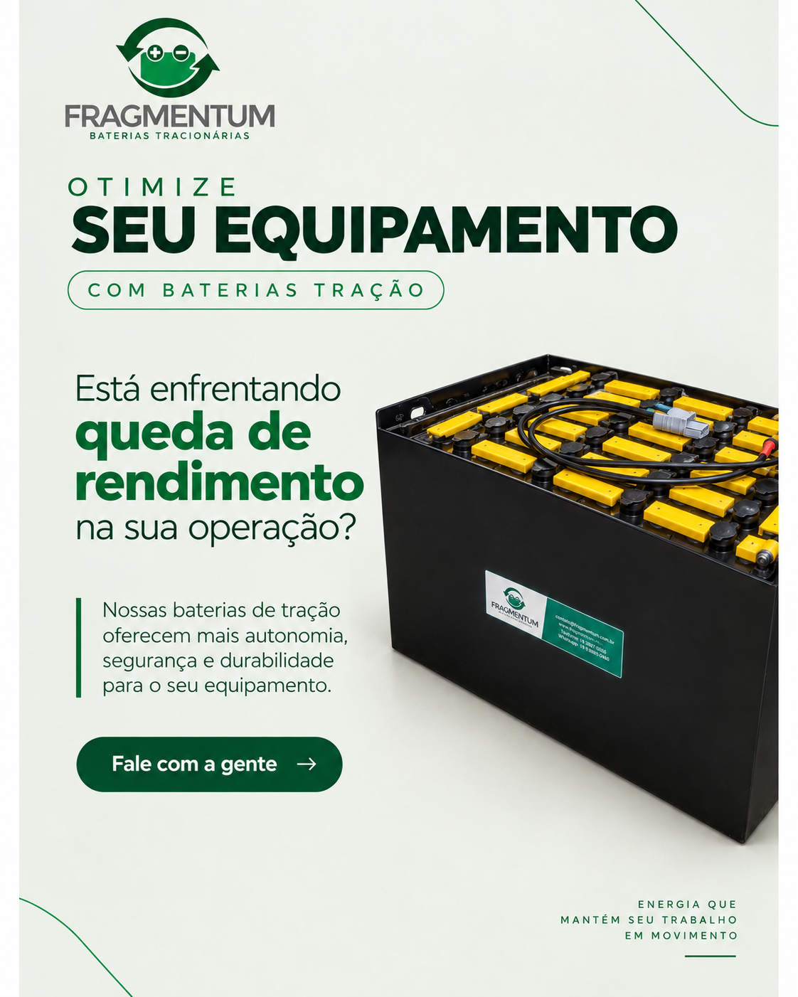 Promoção Fragmentum: otimize seu equipamento com baterias tração